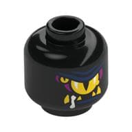 Minifig Head Sneak, Large Yellow Angry Eye, Small Yellow Eye, Magenta and Dark Blue Lines Print