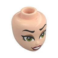 Minidoll Head, Black Eyebrows, Olive Green Eyes, Dark Tan Eyeshadow, Dark Red Lips