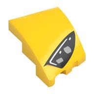 Brick Wedged, Curved 3 x 2 with Stud Notch Left with Headlight Print em Amarelo
