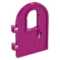 Door 1 x 4 x 6 Round Top with Window and Keyhole, Reinforced Edge em Magenta