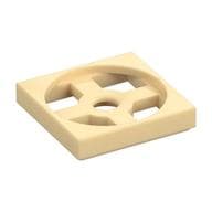 Turntable 2 x 2 Plate, Base em Bege