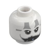 Minifig Head Darth Malak, Light Bluish grey Shapes, Dark Bluish Grey Eyeshadow, Black Breathing Apparatus