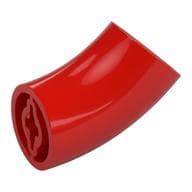Brick Round 2 x 2 D. Tube with 45° Elbow and Axle Holes (Crossholes) at Each End [LONG] em Vermelho