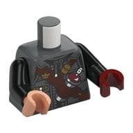 Torso, Odd Hands, Reddish Brown Strap, Spray Can, Monkie Kid Logo Print, Black Arms, Left Dark Red Hand, Right Nougat Hand