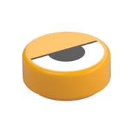Tile Round 1 x 1 with Half-Closed Eye Print
