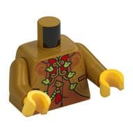 Torso, Jacket, Gold Laces, Lime Buttons, Dark Orange Shirt Print, Pearl Gold Arms, Yellow Hands