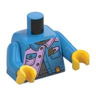 Torso, Lavender/Dark Azure Jacket, Pockets, Yellow Back, Red Dragon Print, Dark Azure Arms, Yellow Hands