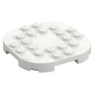 Plate Round Corners 6 x 6 x 2/3 Circle with Reduced Knobs em Branco