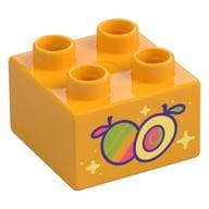 Duplo Brick 2 x 2 with Fruit Print