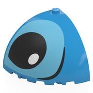 Brick Round Corner 5 x 5 x 3 1/3 Quarter Dome Top with Black and Medium Azure Eye Right Print
