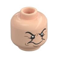 Minifig Head Grumpy, Angry Lopsided Frown Left/Right