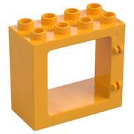 Duplo Door / Window Frame Flat Front Surface, Completely Open Back em Laranja vivo claro