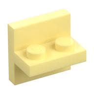 Bracket 2 x 2 with 1 x 2 Vertical Studs em Amarelo vivo claro