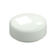 Tile Round 1 x 1 with Large and Small White Squares Print (Brickheadz Eye) em Branco brilha no escuro