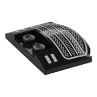 Brick Round 3 x 4 x 2/3 Triple Curved with Silver Grill, Headlights Print