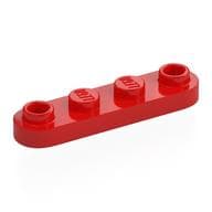 Plate Special 1 x 4 Rounded with 2 Open Studs em Vermelho