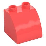 Duplo Brick 2 x 2 x 1 1/2 with Curved Top em Coral