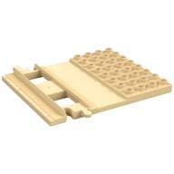 Duplo Train Track, Straight with 4 x 8 Plate on Side em Bege