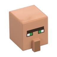 Minifig Head Special, Cube with Nose and Green Eyes Print