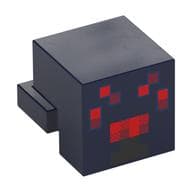 Minifig Head Special, Cube with Rear Ledge, Pixelated Red and Black Face Print (Spider)