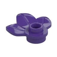 Plant, Plate 1 x 1 Round with 3 Leaves em Roxo escuro