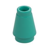 Cone 1 x 1 [Top Groove] em Turquesa escuro