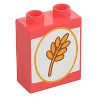 Duplo Brick 1 x 2 x 2 with Cereal Box, Wheat Print