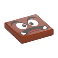 Tile 2 x 2 with Goomba Face and Open Mouth, Tongue Print