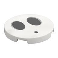 Tile Round 3 x 3 with Two Large Black Ovals and One Small Black Oval (Shy Guy Face) Print