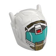 Helmet with Antennae with Gold Decorations, Red Camera, Dark Turquoise Visor Print