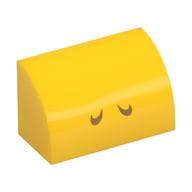 Brick Curved 1 x 2 x 1 No Studs with Medium Nougat Lines (Nostrils) Print