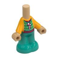 Microdoll Body Pants Dark Turquoise with Orange/Green Christmas Sweater, Candy Cane, Warm Tan Hands Print