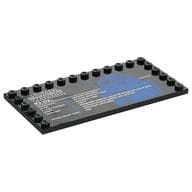 Plate Special 6 x 12, Studs on 3 Edges with 'STAR WARS R2-D2', Stats Print