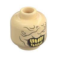 Minifig Head Mouth of Sauron, Dark Tan Wrinkles, Yellow Sharp Teeth Print