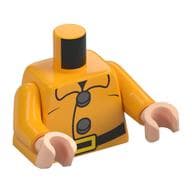 Torso, Black Belt, Bright Light Orange Belt Buckle, Silver Buttons Print, Bright Light Orange Arms, Light Nougat Hands
