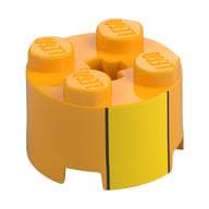 Brick Round 2 x 2 with Yellow Square Print