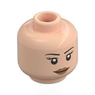 Minifig Head Witch, Dark Orange Lips, Stern Smile/Open Mouth Happy
