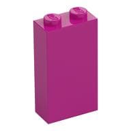 Brick 1 x 2 x 3 with Bottom Stud Holder em Magenta
