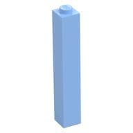 Brick 1 x 1 x 5 with Solid Stud em Azul vivo claro