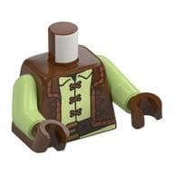 Torso, Reddish Brown Jacket, Dark Orange Trim, Yellowish Green Shirt, Laces, Black Belt Print, Yellowish Green Arms, Reddish Brown Hands