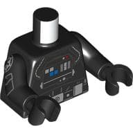 Torso, Flight TIE Pilot Suit with Control Panel, Tubes, Silver Belt Buckle Print, Black Arms and Hands