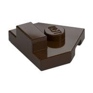 Plate Special 2 x 2 Wedge, Center Stud, 1 x 1/2 Raised Tab em Marrom escuro