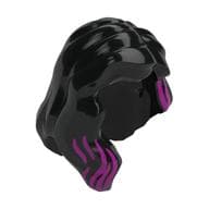 Hair Mid-Length with Part over Right Shoulder and Magenta Highlights Print