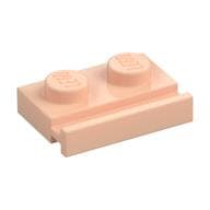 Plate Special 1 x 2 with Door Rail em Nougat claro