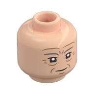 Minifig Head Darth Vader, Dark Tan Eyebrows, Nougat Wrinkles, Squinting