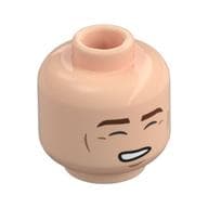 Minifig Head Han Solo, Cheek Lines, White Pupils, Chin Dimple, Open Mouth / Closed Eyes with Bare Teeth Print