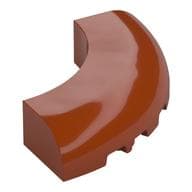 Brick Round Corner 5 x 5 x 1 Curved, Bottom Cut Outs, No Studs, 7 Bottom Tubes em Laranja escuro