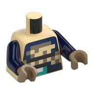Torso, Pixelated Dark Blue Chest, Black Belt, Dark Turquoise Buckle Print, Dark Blue Arms, Dark Tan Hands