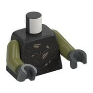 Torso Armor, Silver Spiked Plates, Tan Spots Print, Olive Green Arms, Dark Bluish Gray Hands