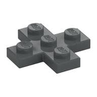 Plate 3 x 3 Cross em Cinza azulado escuro
